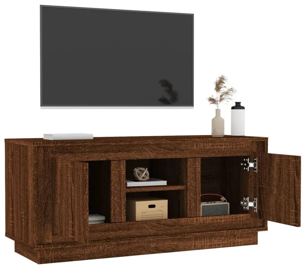 Móvel de TV 102x35x45 cm madeira processada cor carvalho castanho