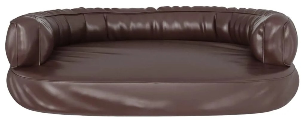 Cama p/ cães espuma ergonómico 88x65 cm couro artific. castanho