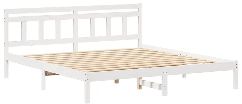 Estrutura da Cama Branco 180 x 200 cm Madeira de pinho maciça