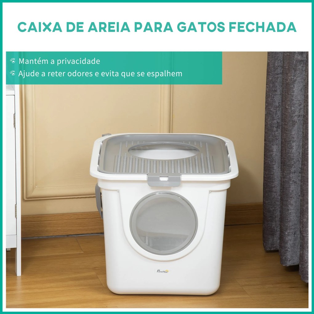 PawHut Caixa de Areia para Gatos com Pá Sanita para Animais de Estimaç