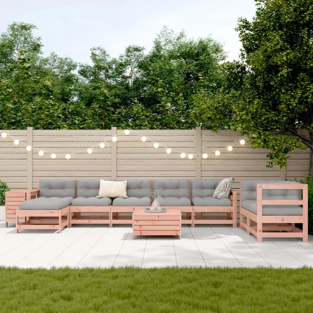10 pcs conjunto sofás jardim madeira abeto-de-douglas