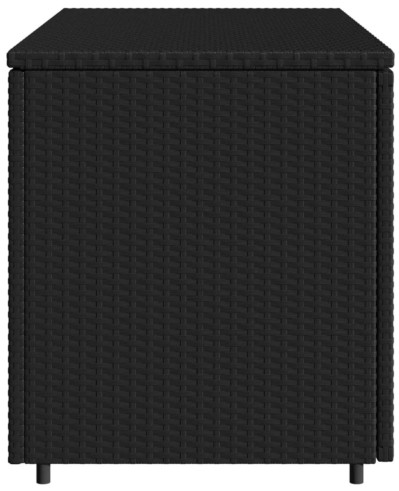Armário de arrumação para jardim 110x55x60,5 cm vime PE preto