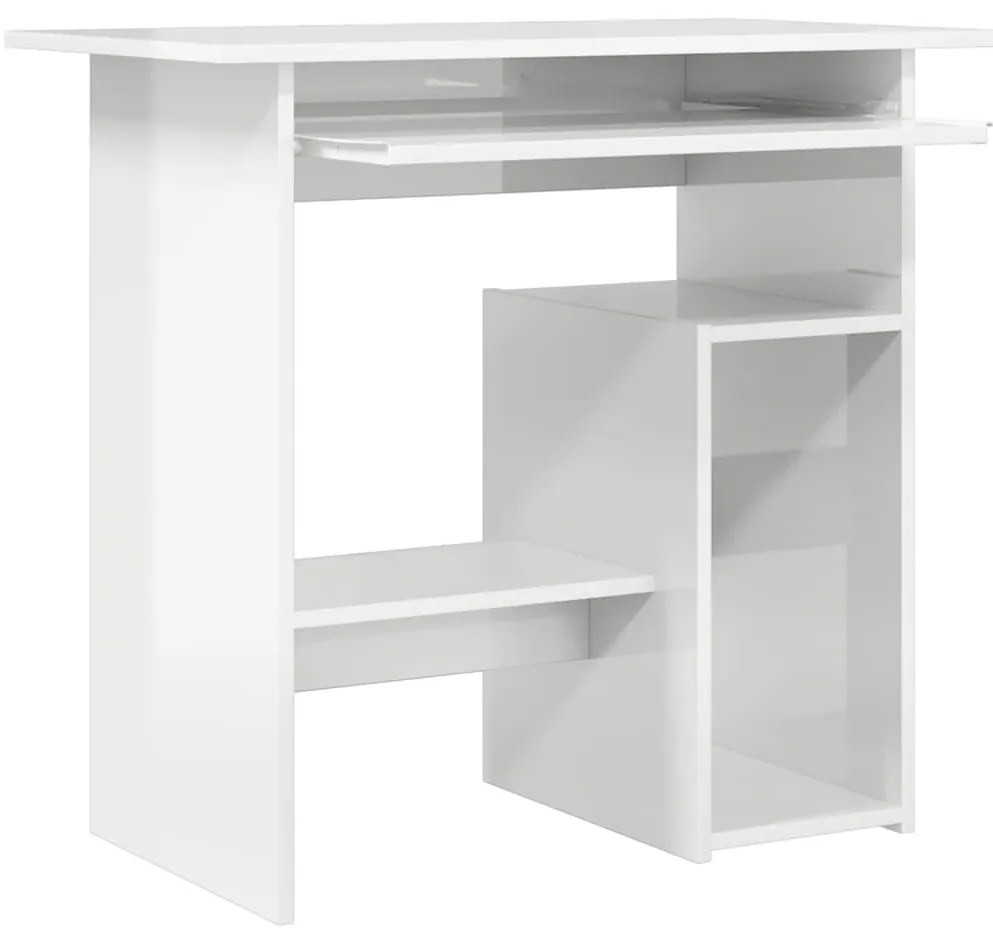 Secretária 80x45x74 cm derivados de madeira branco brilhante
