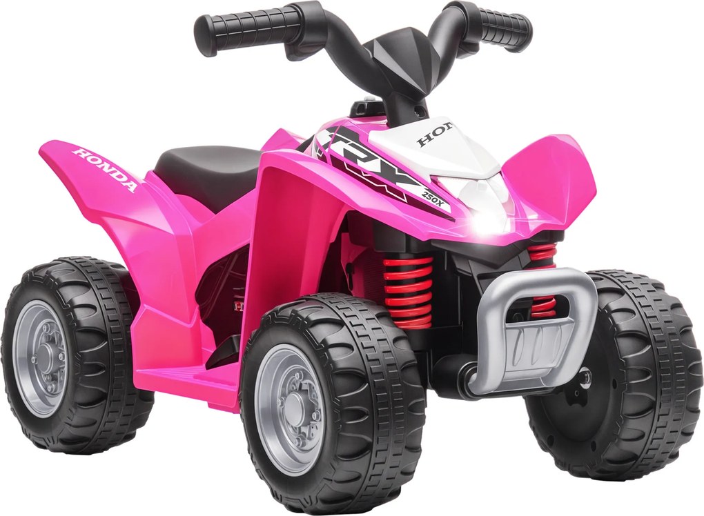 Moto 4 Elétrica HONDA para Crianças de 18-36 Meses Quadriciclo Elétrico Infantil a Bateria 6V com Faróis LED Buzina Velocidade de 2,8km/h e Avance 65,