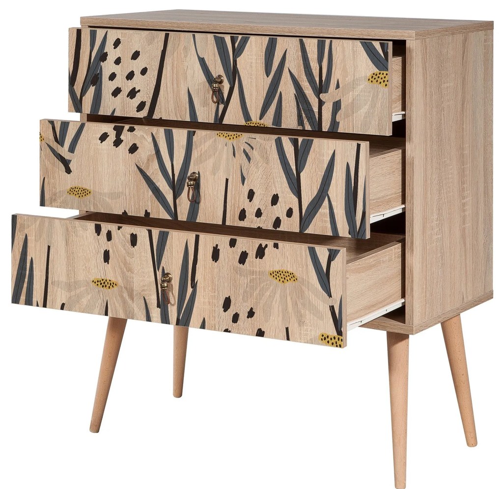 Cômoda City Trio – Multicolor – 80 cm x 89 cm x 40 cm