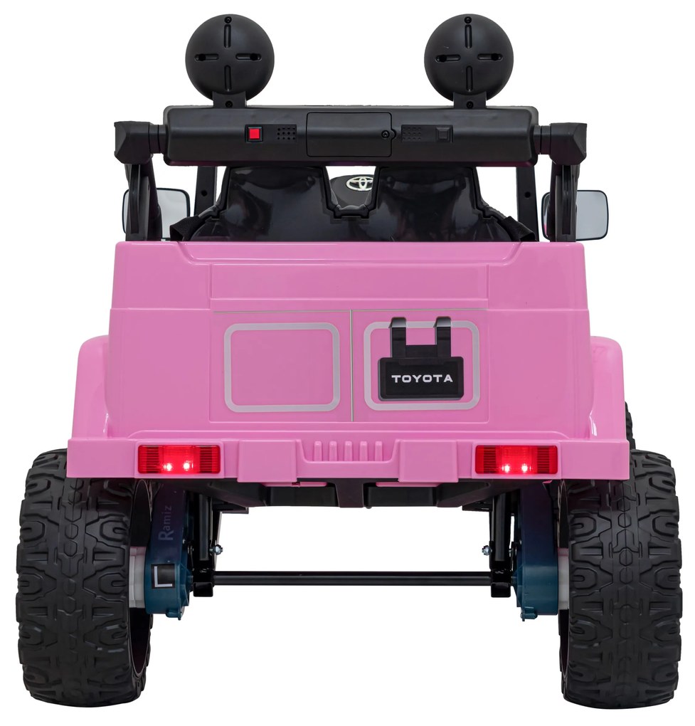 Jipe elétrico para Crianças Toyota FJ Cruiser 12V 4x4, Rodas Espuma EVA, Assentocouro ecológico Rosa