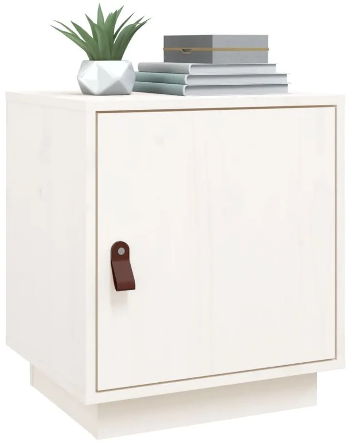 Mesas de cabeceira 2 pcs 40x34x45 cm pinho maciço branco