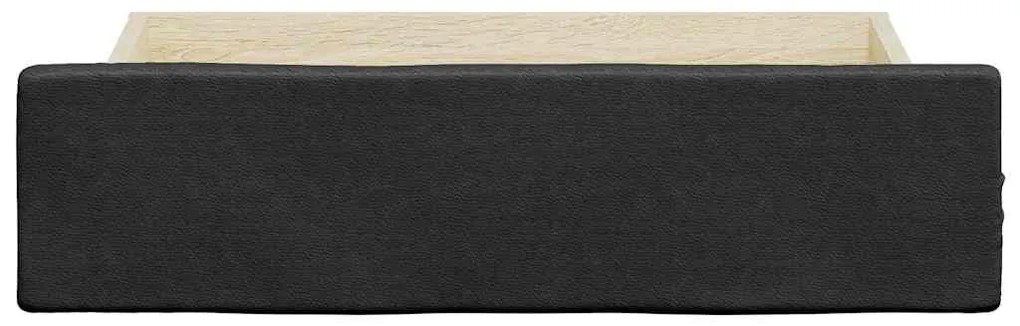 Gavetas de cama 2 pcs derivados de madeira e couro artif. preto
