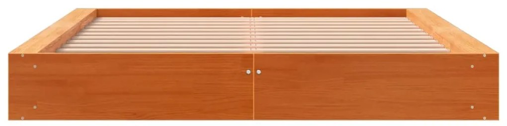 Cama sem colchão 140x190 cm pinho maciço castanho-mel