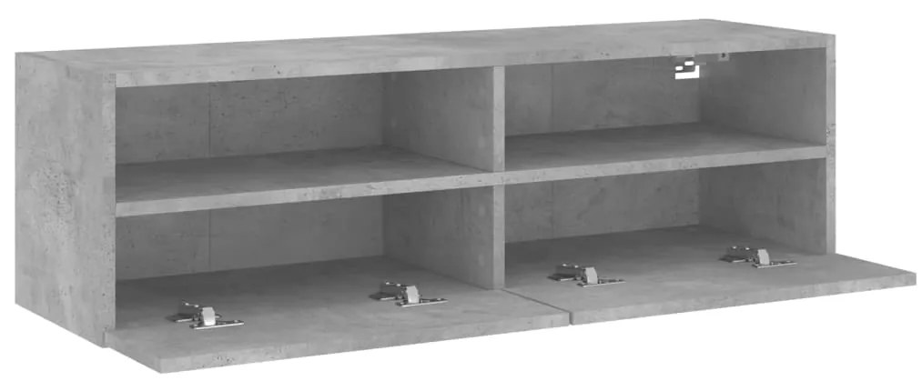 Móvel parede p/ TV 100x30x30 cm derivados madeira cinza cimento