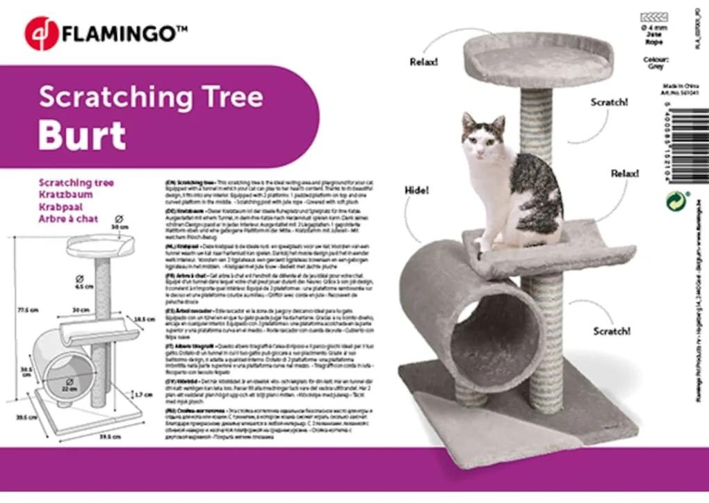 FLAMINGO Árvore arranhadora para gatos Burt 40x40x77 cm cinzento