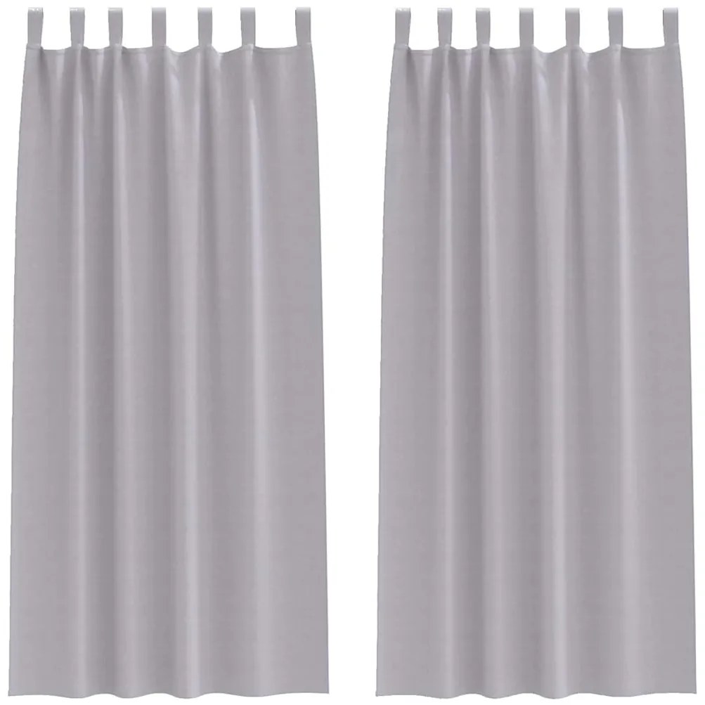 Cortinas 2 pcs Cinza Metálico 245 x 140 cm Poliéster