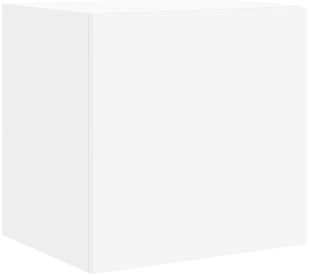 Móvel de parede para TV com luzes LED 40,5x35x40 cm branco