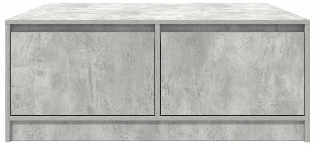 Mesa de centro com gavetas 100x100x40 cm cinzento-cimento