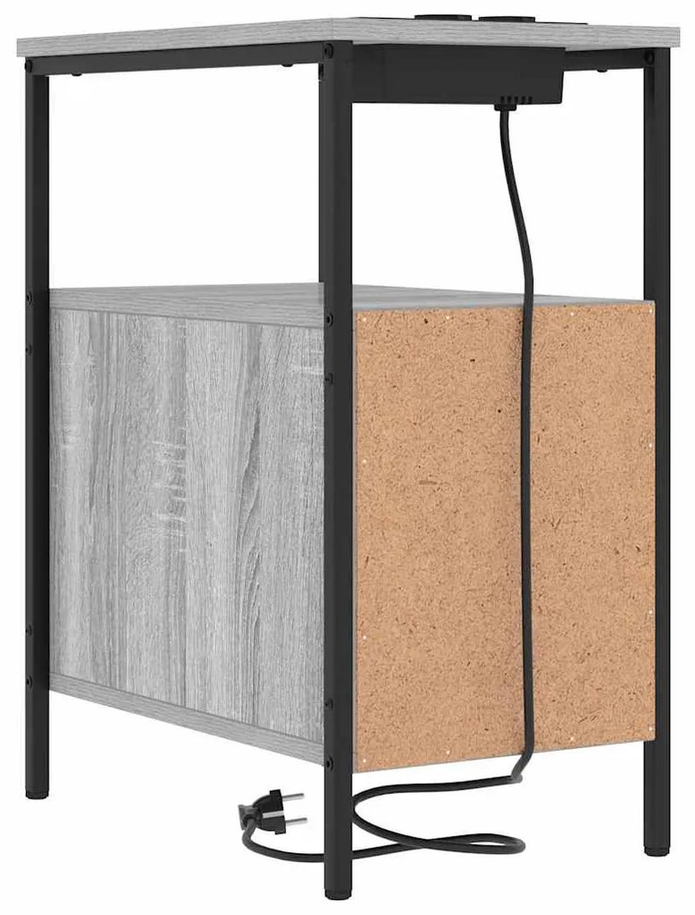Armário de Cabeceira com gaveta Sonoma cinzento 30 x 48 x 61 cm