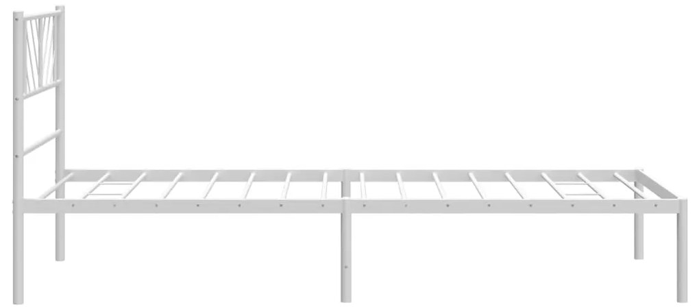 Estrutura de cama com cabeceira 90x200 cm metal branco