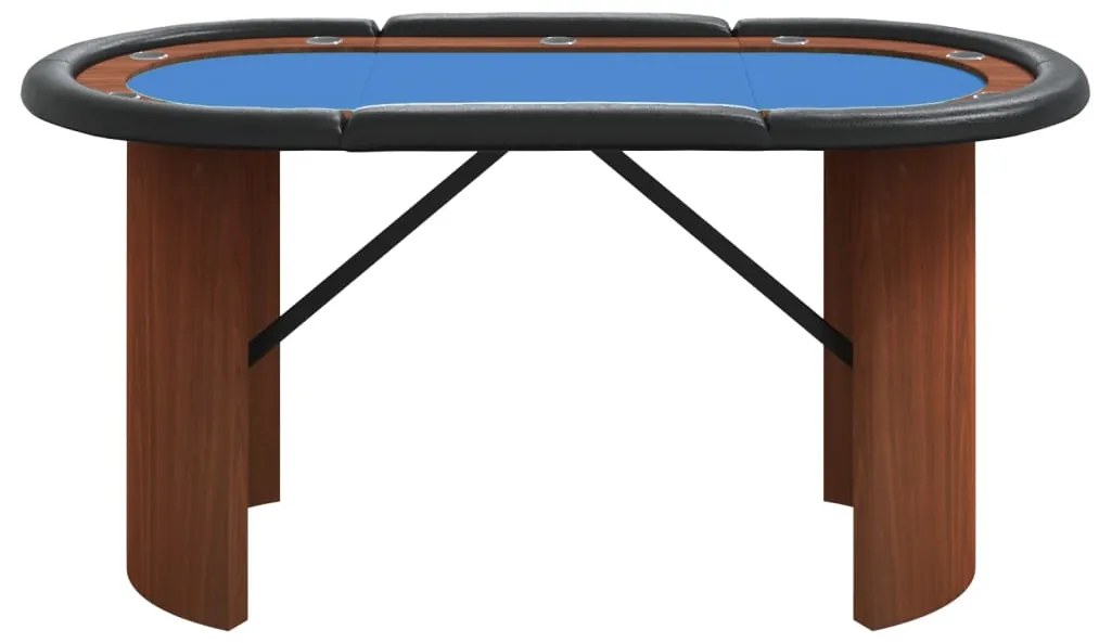 Mesa de póquer 10 jogadores 160x80x75 cm azul