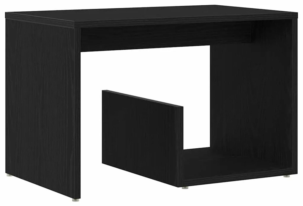 Mesa de Apoio vidaXL Preta em Madeira de Carvalho 59x36x38 cm