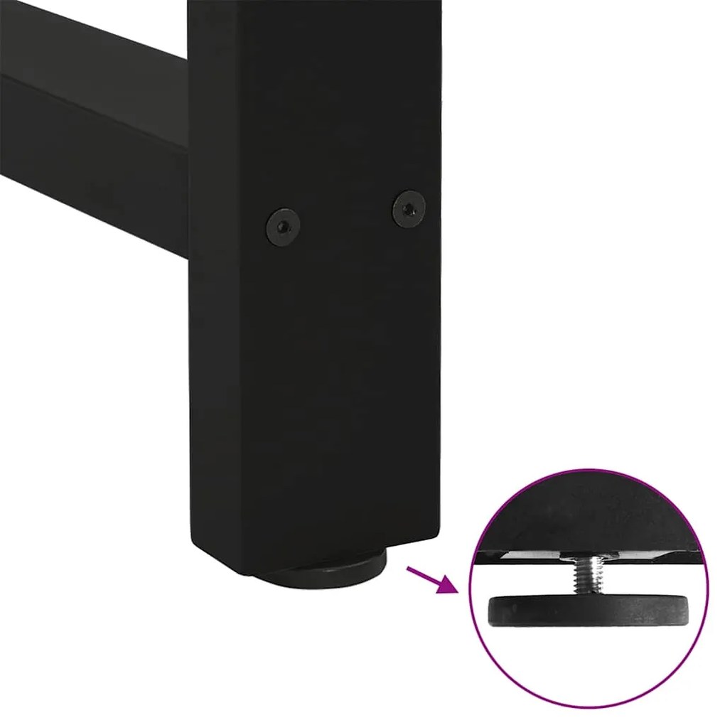Pés para mesa de jantar pretos 2 peças 70x(72-73) cm aço