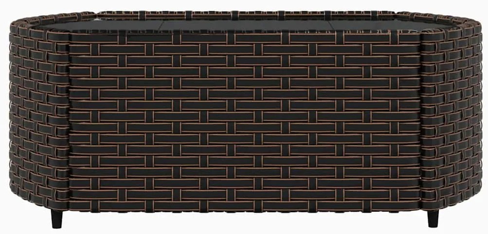 3 pcs conjunto lounge jardim c/ almofadões vime PE castanho