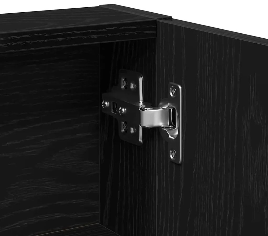 Mesa de Maquiagem com Espelho e Luzes LED Madeira de Carvalho Preto