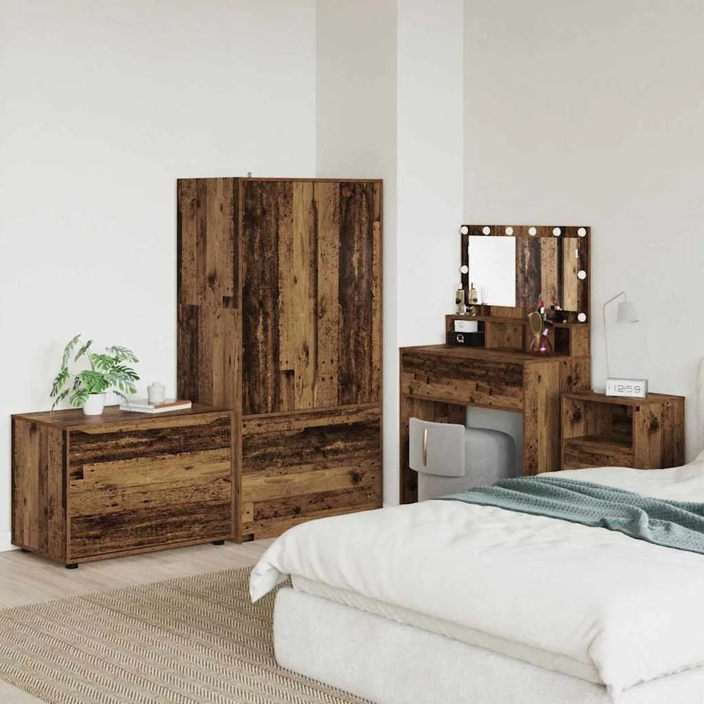 vidaXL Armário de arrumação Madeira Antiga 80 x 48 x 57 cm