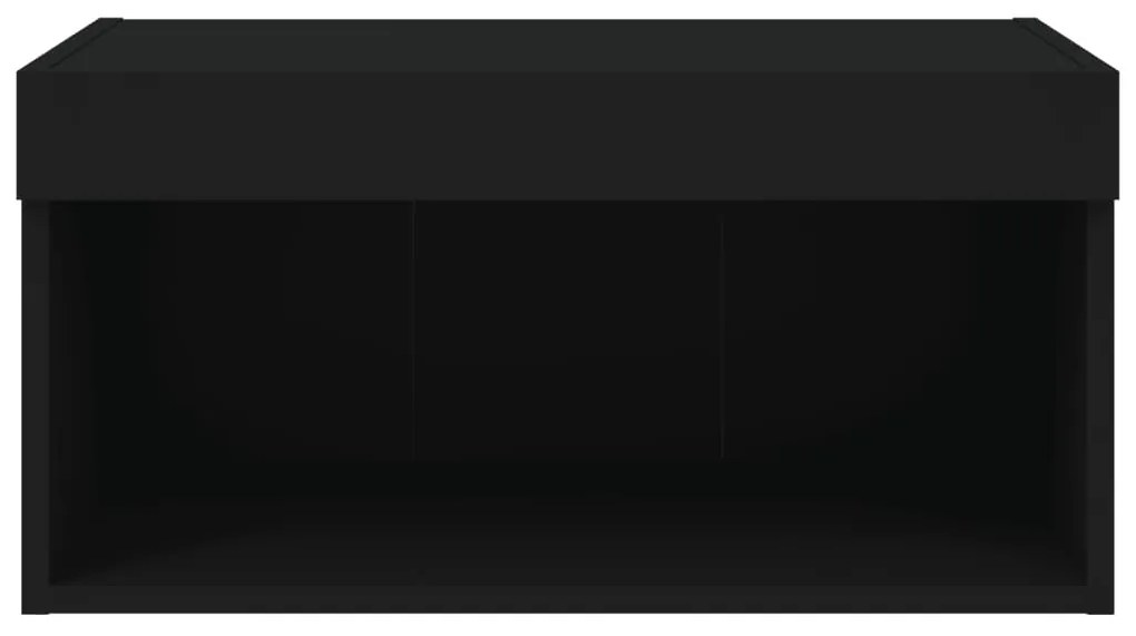 Móvel de TV com luzes LED 60x30x30 cm preto