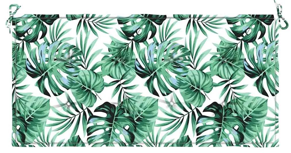 Almofada para Banco de Jardim vidaXL com Estampa de Folhas, 100x50x4 c