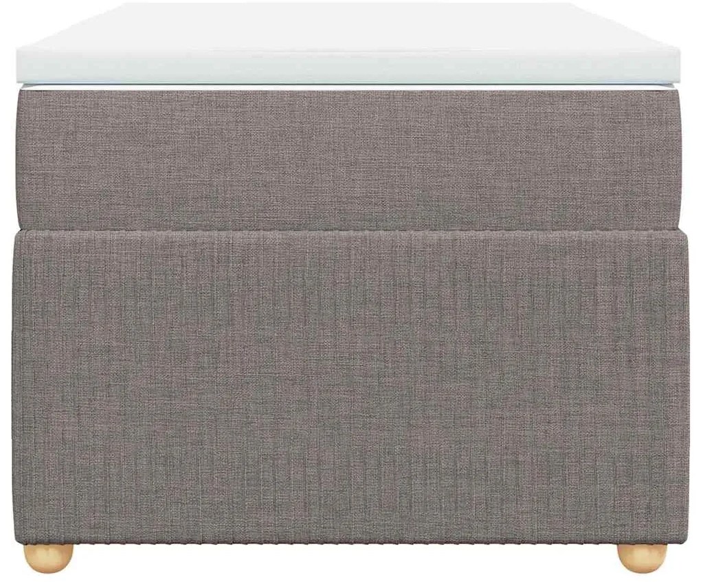 Cama com molas/colchão 100x200 cm tecido cinza-acastanhado