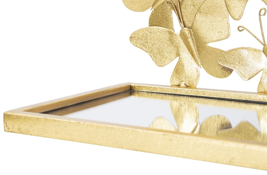 CONJUNTO 2 PRATELEIRAS PARA PAREDE 43X19,2X16,5 CM DOURADO