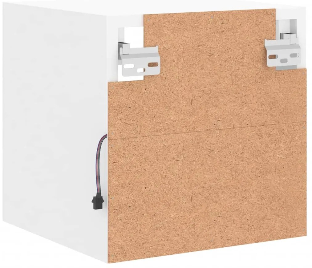 Móveis de parede p/ TV com luzes LED 2 pcs 30x28,5x30 cm branco