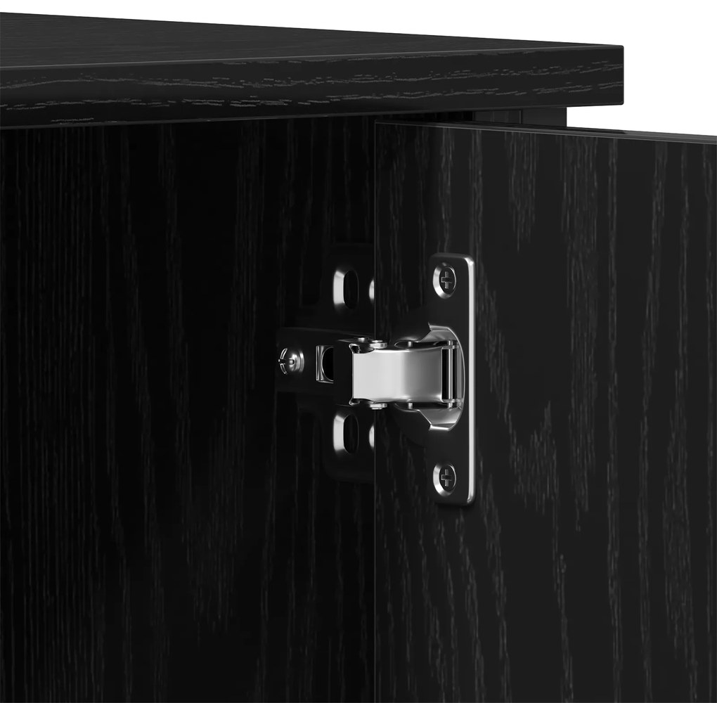 Armário de TV vidaXL Carvalho Preto 100x40x50 cm Madeira e Aço