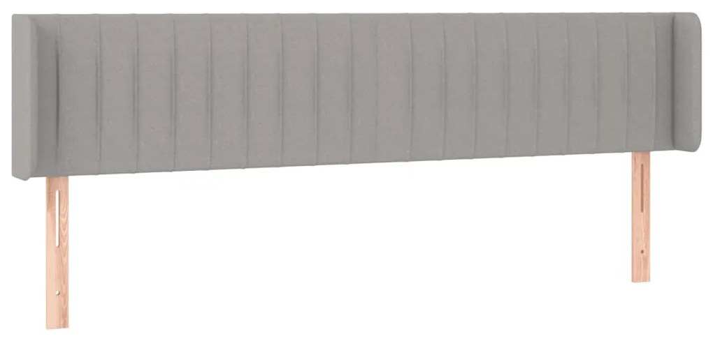 Cabeceira cama c/ luzes LED tecido 183x16x78/88 cm cinza-claro
