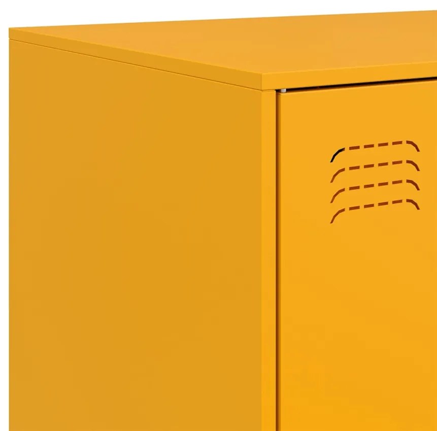 Aparador 67x39x107 cm aço amarelo mostarda