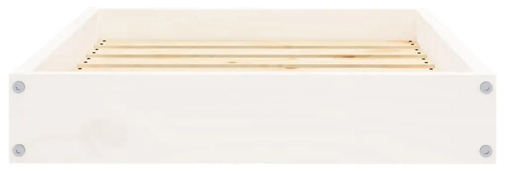 Cama para cães 61,5x49x9 cm madeira de pinho maciça branco
