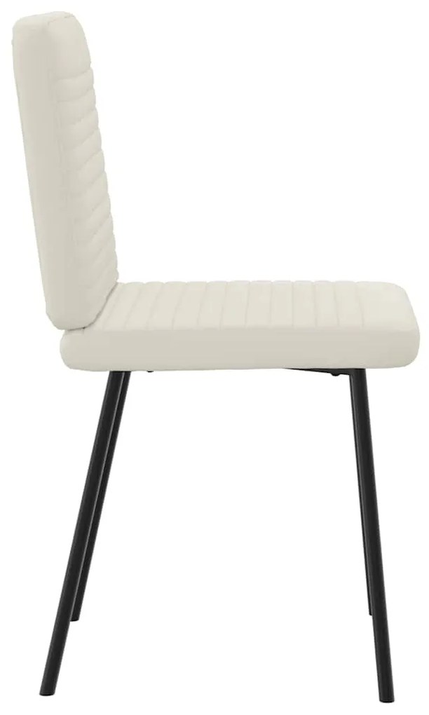 Cadeiras de jantar 4 pcs veludo cor creme