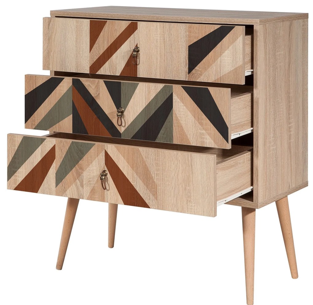 Cómoda City Trio – Multicolor – 80 cm x 89 cm x 40 cm