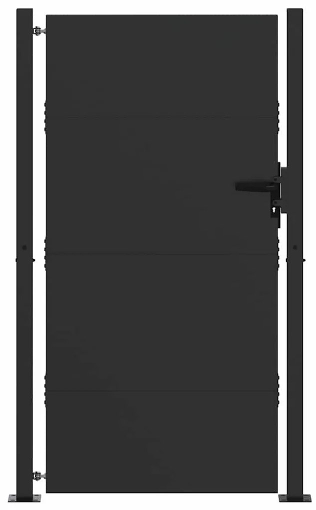 Portão de Jardim Preto 105 x 175 cm Aço com Revestimento em Pó
