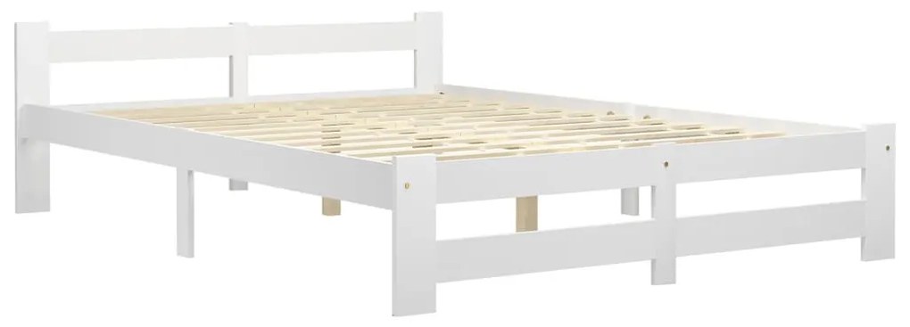 Estrutura de cama 160x200 cm pinho maciço branco