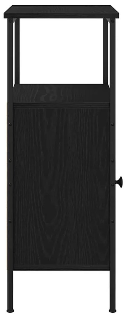 gabinete de cabeceira vidaXL madeira de carvalho preto 41x31x80 cm mad