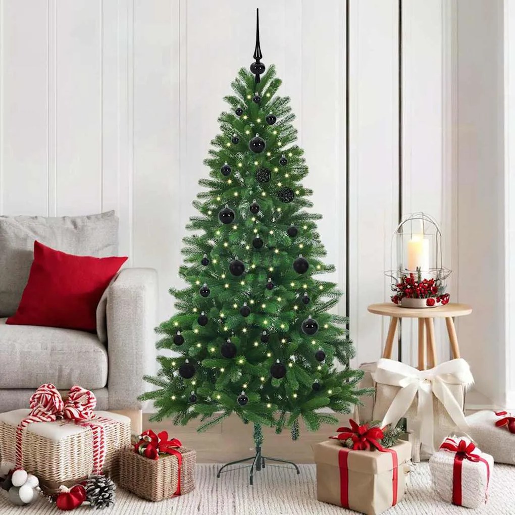 vidaXL Árvore de Natal com 150 LEDs com suporte Verde 150 cm PE