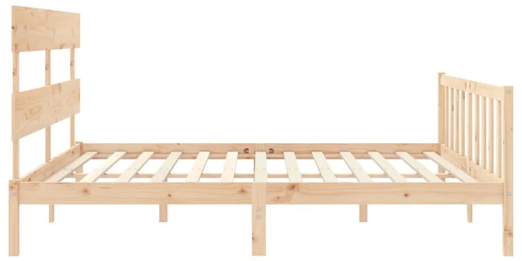 Cama sem colchão 200x200 cm madeira de pinho maciça