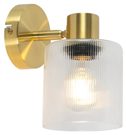 Refletor de teto Art Déco dourado com vidro ajustável - Laura Art Deco