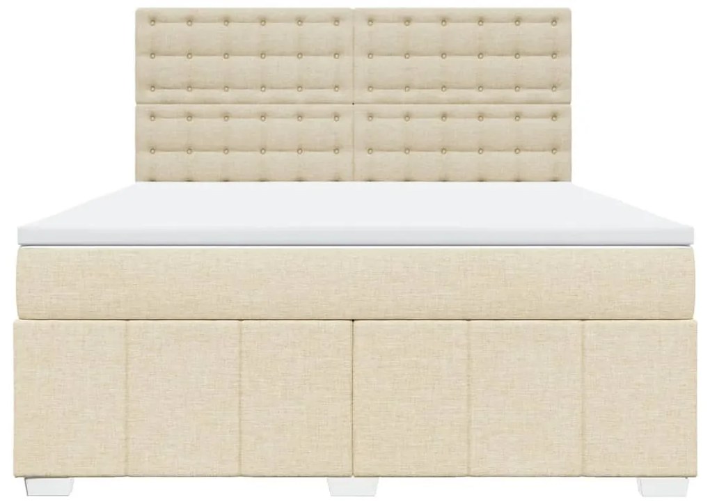 Cama com molas/colchão 180x200 cm tecido cor creme