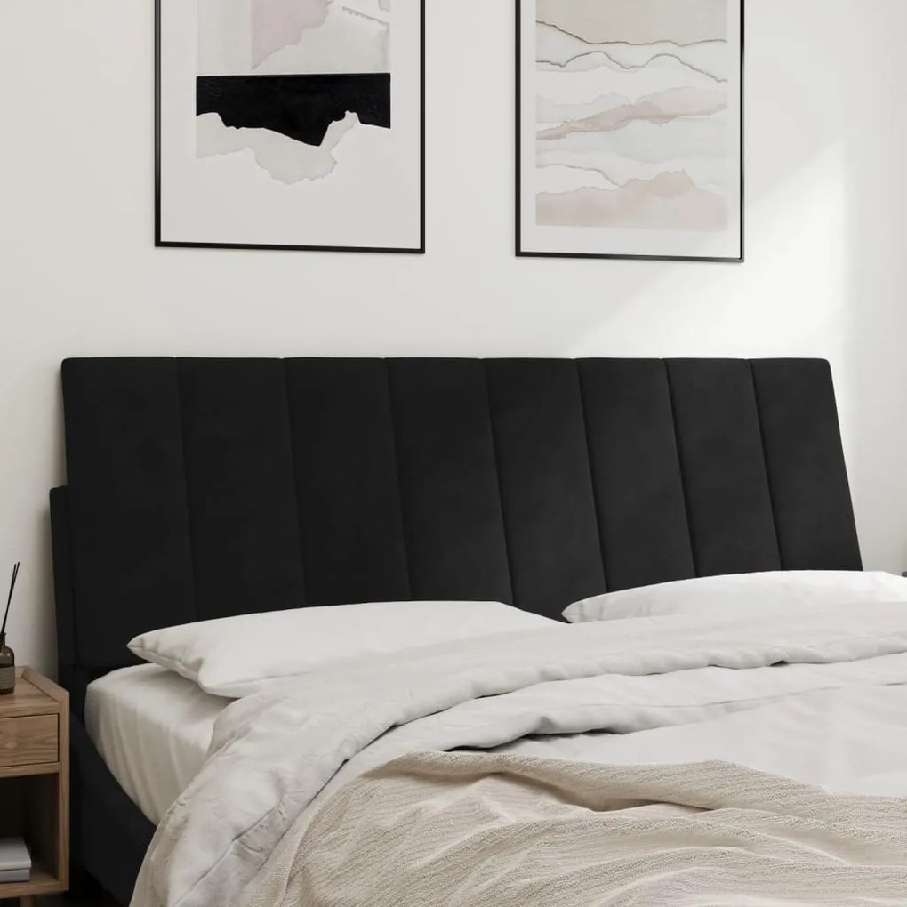 Almofadão de cabeceira 120 cm veludo preto