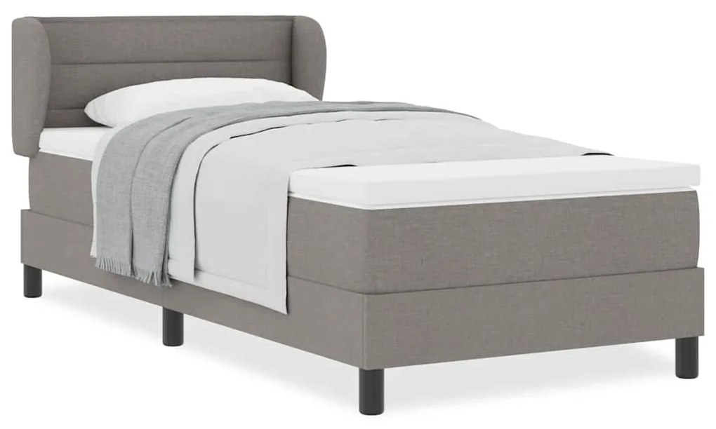 Cama Box com Colchão vidaXL Taupe 80x200 cm Tecido