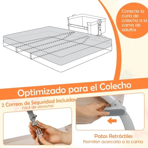 Berço 2 em 1 para bebés com altura ajustável, 4 rodas, rede mosquiteira e cesto de arrumação para bebés dos 0 aos 6 meses, 95 x 65 x 70-82 cm, bege