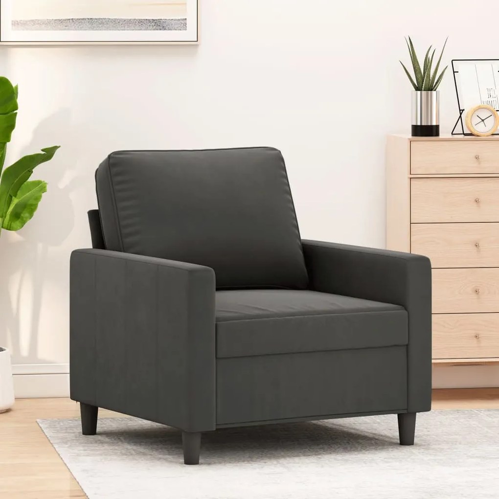 vidaXL Poltrona 60 cm veludo verde-escuro