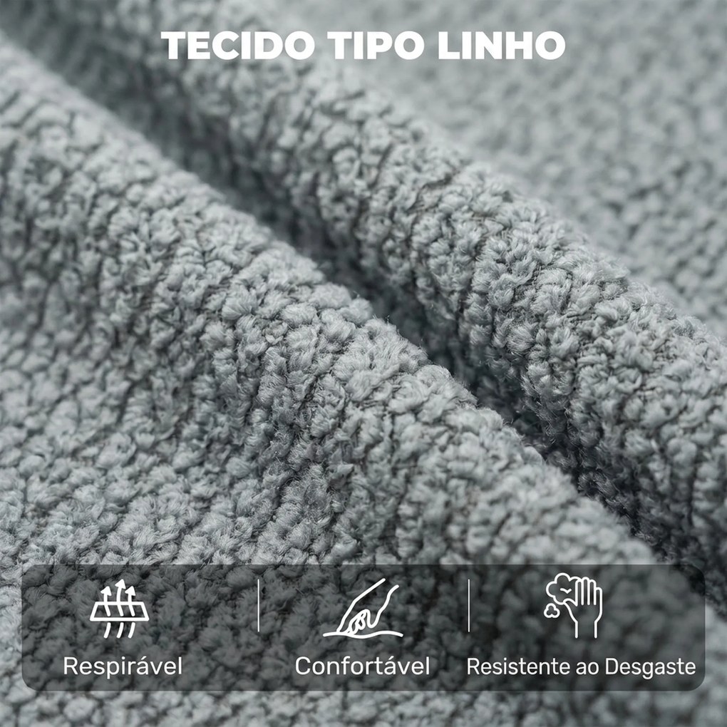 Poltrona Relax Reclinável Elétrico em Tecido Efeito Linho com Molas Apoio para os Pés Telecomando USB e 2 Bolsos Laterais Verde