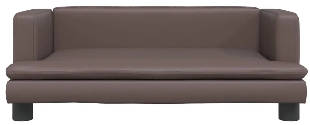Sofá infantil 80x45x30 cm couro artificial castanho